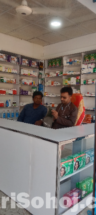 Pharmacy decoration with medicine